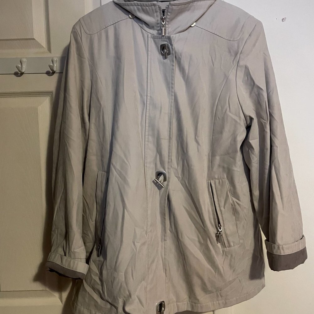 Womens Fleet Street Ltd Vintage Lined Windbreaker Vintage Jacket Tan Size Large - Picture 3 of 4